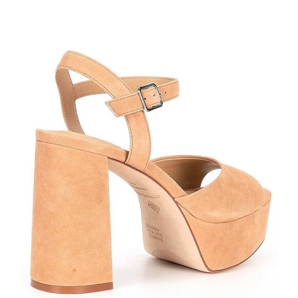 NEW Antonio Melani Bonny Suede Platform Block Heel Sandals in Dk Sierra … - Picture 3 of 7